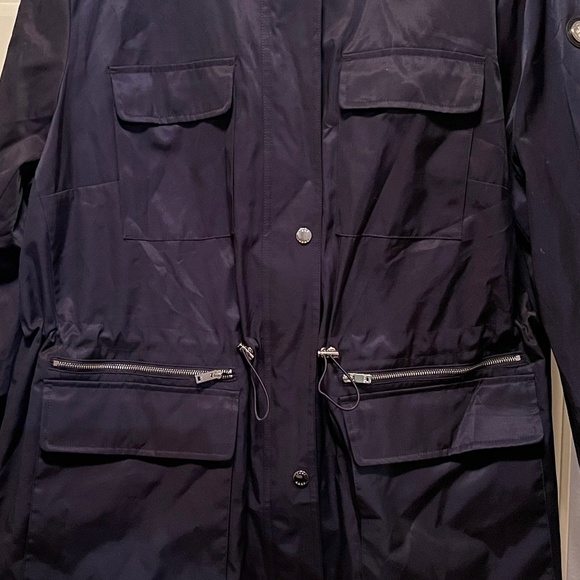 SOLD⭐️DKNY Navy Water Repellent Trench Coat (Plus Size 3X) NWT - Picture 4 of 8